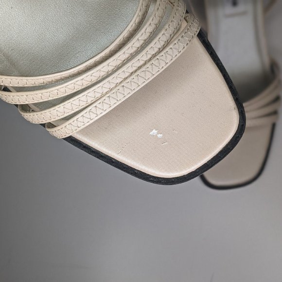 New York Transit Cream Beige Strappy 2.5 inch Heels Sandals Womens Size 10M - Picture 6 of 12